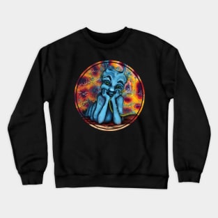 Blue caterpillar from Alice in Wonderland, trippy psychedelic art Crewneck Sweatshirt